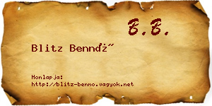Blitz Bennó névjegykártya